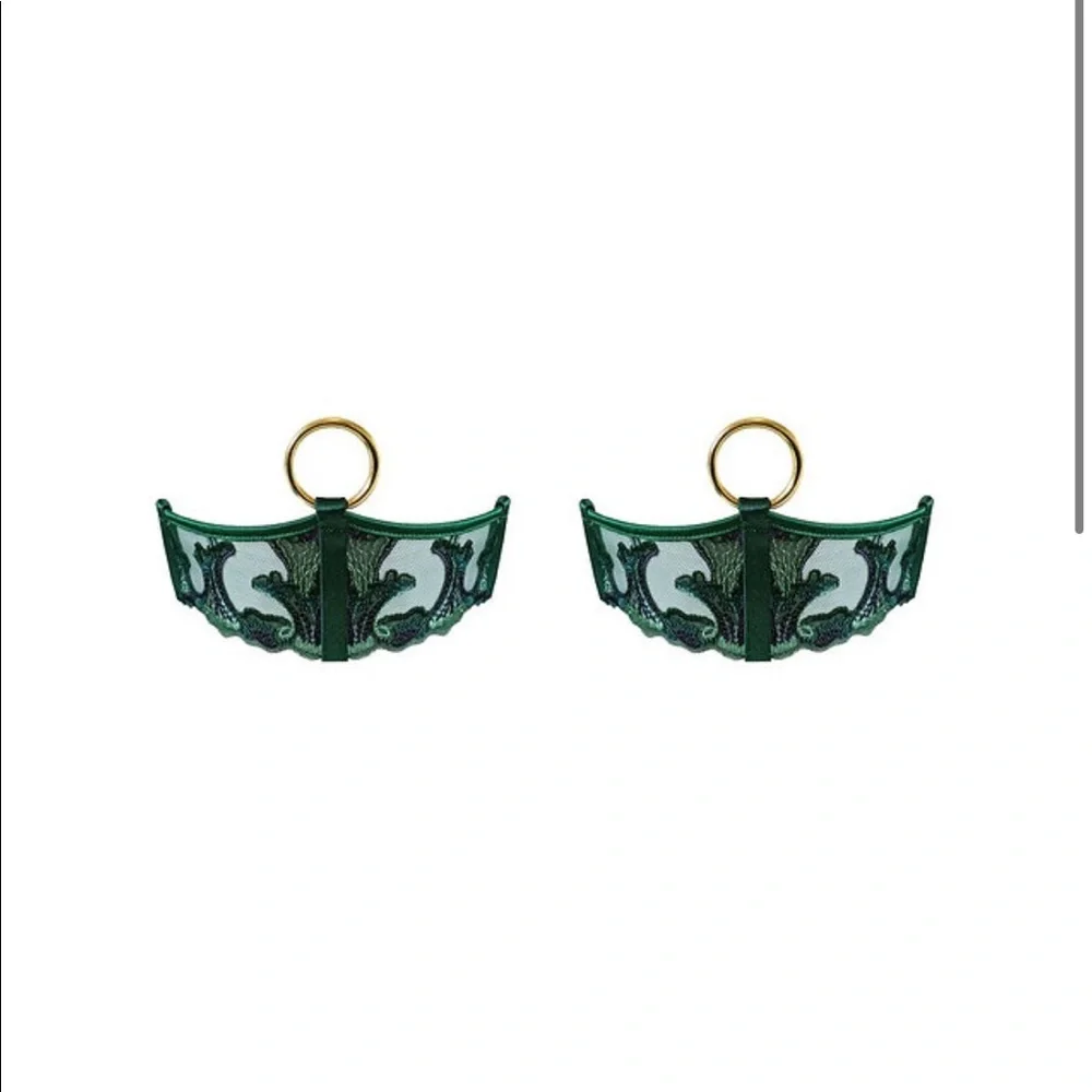 SOLD Bordelle Aurea Garters Eden Green Adjustable NWT - Picture 2 of 5